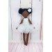 Handmade Black Dolls  In Whire Dress| Black Cloth Dolls | nilasdolls.com