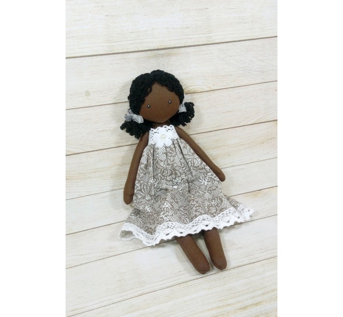 Black Doll With Curly Hair | Handmade Black Doll