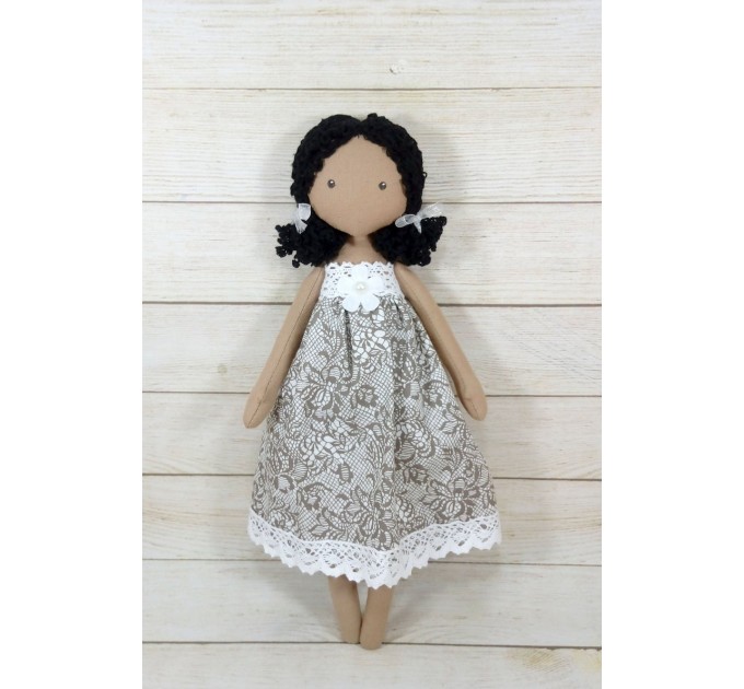 Black Doll With Curly Hair | Handmade Black Doll