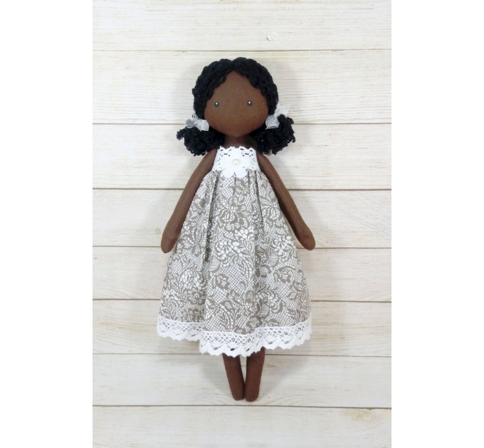 Black Doll With Curly Hair | Handmade Black Doll