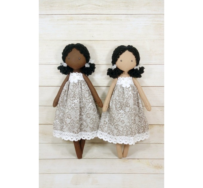 Black Doll With Curly Hair | Handmade Black Doll