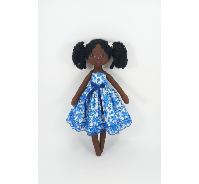 Black Doll With Curly Hair | Handmade Black Doll