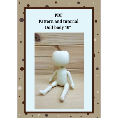 PDF Patterns And Tutorial Doll Body 10 Inches #1