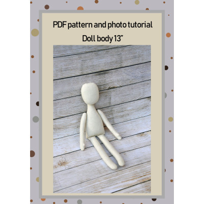 PDF Patterns And Tutorial Doll Body 13 Inches #1