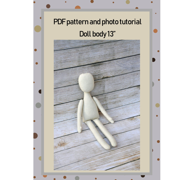 PDF Patterns And Tutorial Doll Body 13 Inches #1