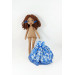 12 In Handmade Cloth Doll In A Blue Dress