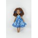 12 In Handmade Cloth Doll In A Blue Dress