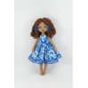 12 In Handmade Cloth Doll In A Blue Dress