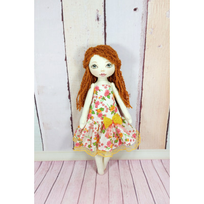 12 Inches Handmade Cloth Doll With A Red Hair