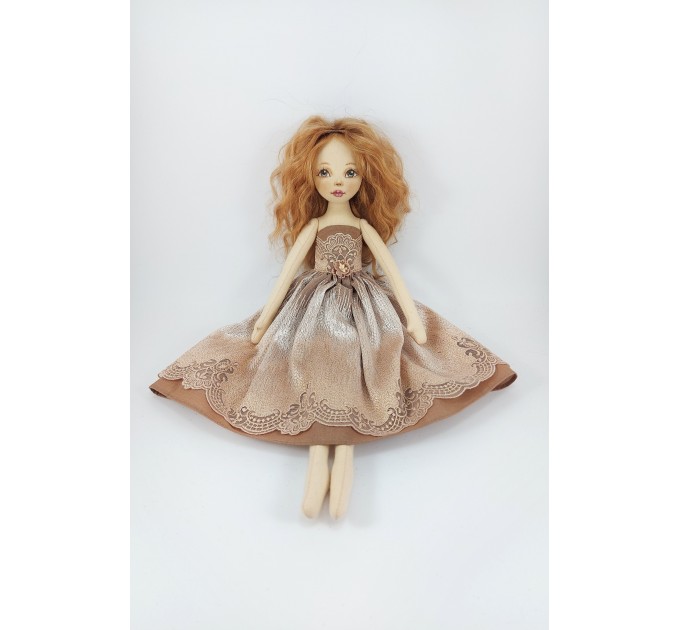 18 Inches Doll In A Brown Dress
