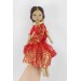 14 In Handmade Cloth Indian Doll In A Red Dress