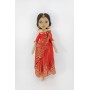 14 In Handmade Cloth Indian Doll In A Red Dress