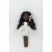 15 In Black Doll In A White Dress