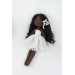 15 In Black Doll In A White Dress