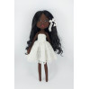 15 In Black Doll In A White Dress