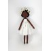 16" Handmade Brown Decorative Rag Doll