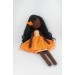 African Doll 15 Inches In A Removable Dress With Long Black Hair