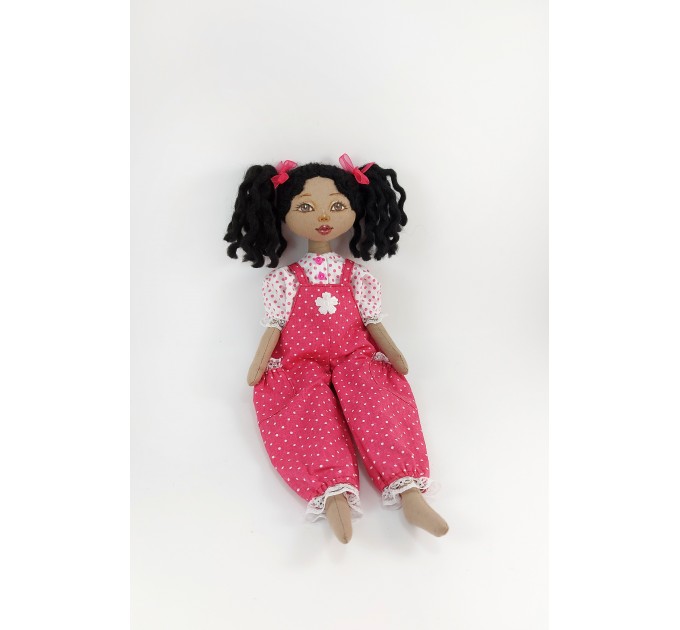 African Rag Doll 14" In Overall