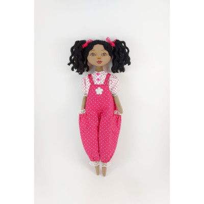 African Rag Doll 14" In Overall