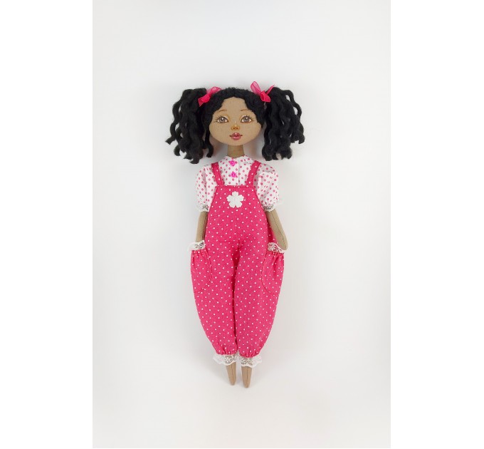 African Rag Doll 14" In Overall