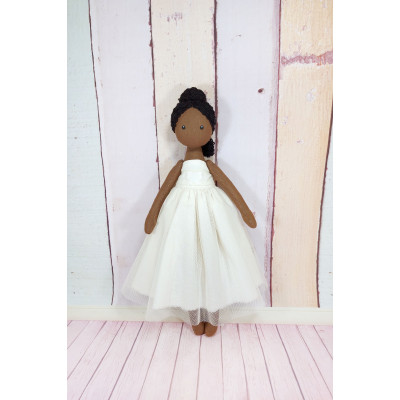 Black Ballerina Doll In White Dress