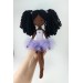 Black Rag Doll Ballerina In A Violet Dress