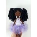 Black Rag Doll Ballerina In A Violet Dress