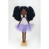 Black Rag Doll Ballerina In A Violet Dress