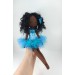 Black Rag Doll Ballerina With Embroidered Face