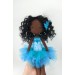 Black Rag Doll Ballerina With Embroidered Face