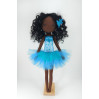 Black Rag Doll Ballerina With Embroidered Face