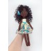 Black african Rag Doll With Curly Long Hair
