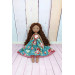 Brown Cloth Doll In A Removable Cotton Dress