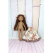 Brown Cloth Doll In A Removable Cotton Dress