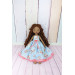 Brown Cloth Doll In A Removable Cotton Dress