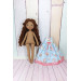 Brown Cloth Doll In A Removable Cotton Dress