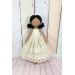 Brown Cloth Doll In A Removable Cotton Dress