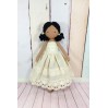 Brown Cloth Doll In A Removable Cotton Dress