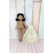 Brown Cloth Doll In A Removable Cotton Dress