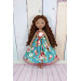 Brown Cloth Doll In A Removable Cotton Dress