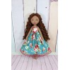 Brown Cloth Doll In A Removable Cotton Dress