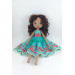 Brown Cloth Doll In A Winter Dress