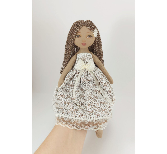 Brown Doll In A White Dress | nilasdoll.com