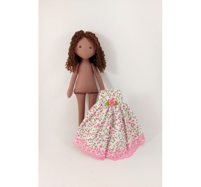 Brown Textile Doll In A Removable Cotton Dress