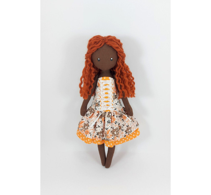 Brown Textile Doll In A Removable Cotton Dress