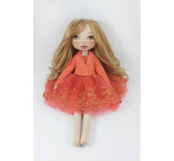 Cloth 16 Inches Doll In A Red Dress