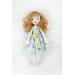 Cloth Doll 15" With Long Brown Hair In A Removable Dress