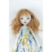 Cloth Doll 15" With Long Brown Hair In A Removable Dress