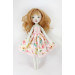 Cloth Doll 15" With Long Brown Hair In A Removable Dress