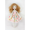 Cloth Doll 15" With Long Brown Hair In A Removable Dress